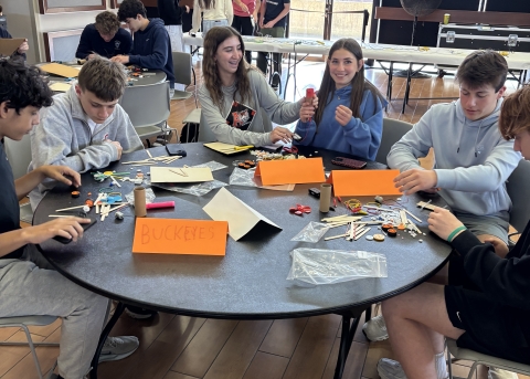 EV Lab Day students building