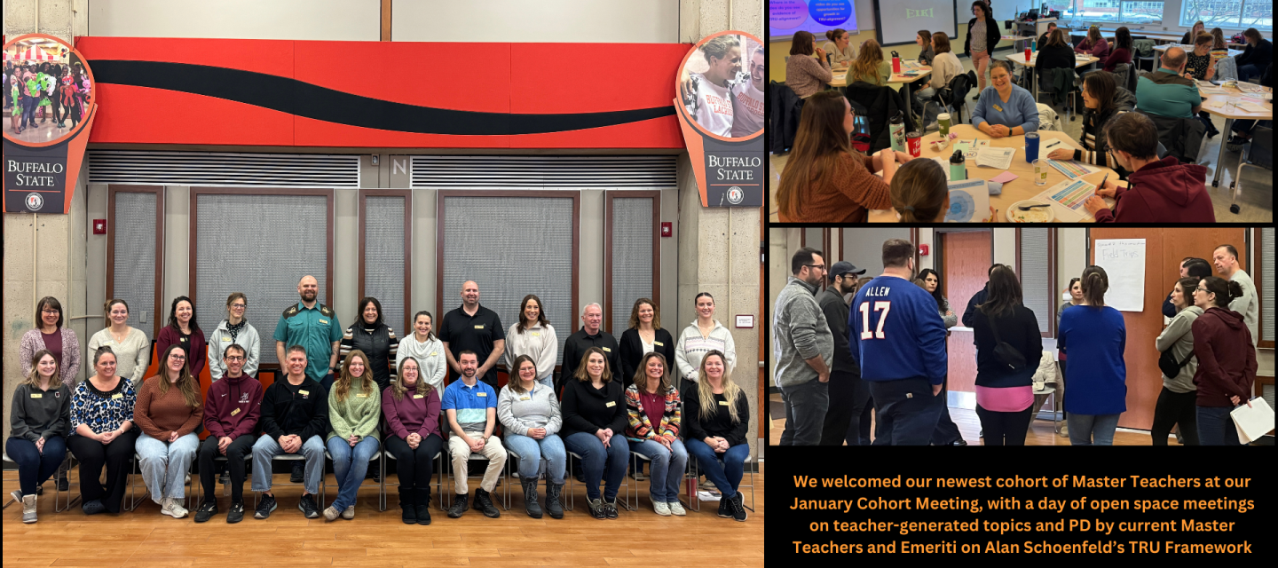 We welcomed our newest cohort of Master Teachers at our January Cohort Meeting, with a day of open space meetings on teacher-generated topics and PD by current Master Teachers and Emeriti on Alan Schoenfeld’s TRU Framework